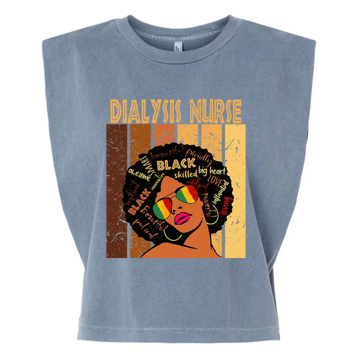 Dialysis Nurse Afro African American Black History Month Garment-Dyed Women's Muscle Tee