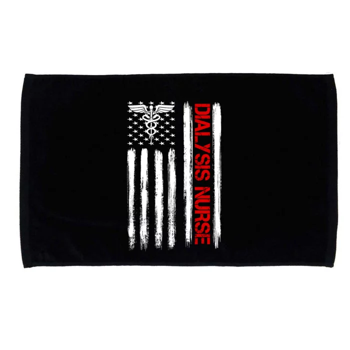 Dialysis Nurse American Flag Patriotic Rn Nephrology Gift Microfiber Hand Towel