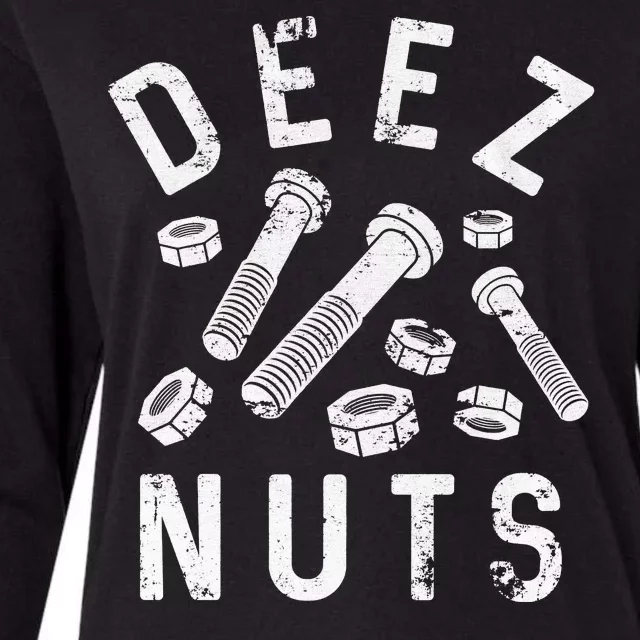 DEEZ NUTS (AND BOLTS) Womens Cotton Relaxed Long Sleeve T-Shirt