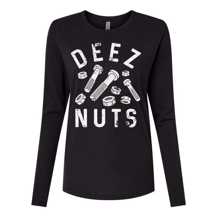 DEEZ NUTS (AND BOLTS) Womens Cotton Relaxed Long Sleeve T-Shirt