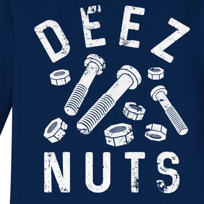 DEEZ NUTS (AND BOLTS) Baby Long Sleeve Bodysuit