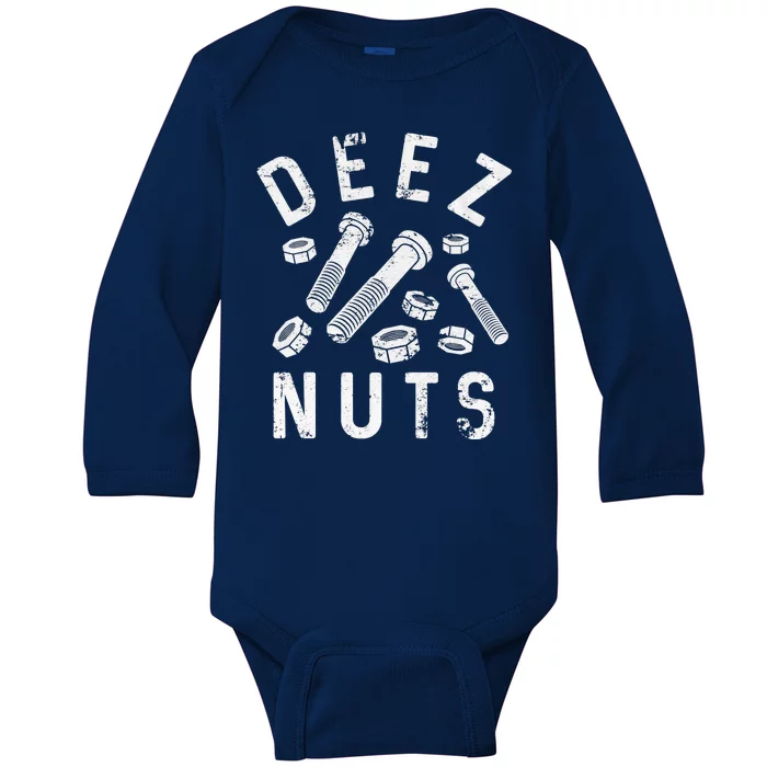 DEEZ NUTS (AND BOLTS) Baby Long Sleeve Bodysuit