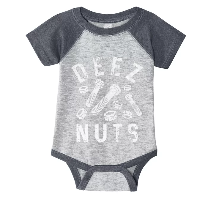 DEEZ NUTS (AND BOLTS) Infant Baby Jersey Bodysuit