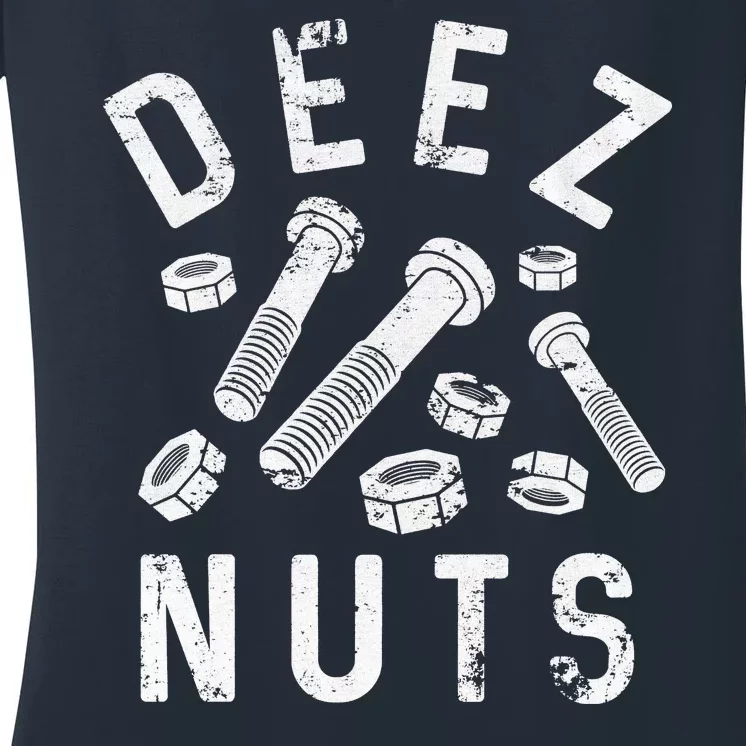 DEEZ NUTS (AND BOLTS) Women's V-Neck T-Shirt