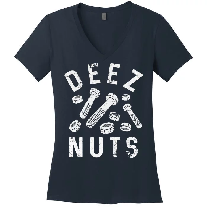 DEEZ NUTS (AND BOLTS) Women's V-Neck T-Shirt