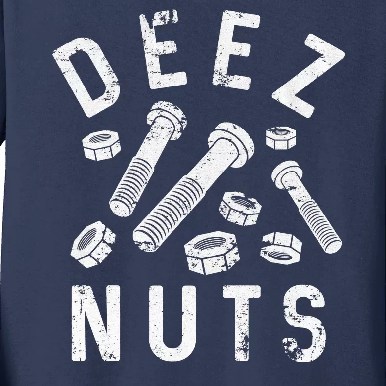 DEEZ NUTS (AND BOLTS) Kids Long Sleeve Shirt