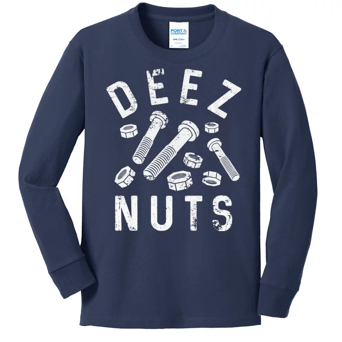 DEEZ NUTS (AND BOLTS) Kids Long Sleeve Shirt