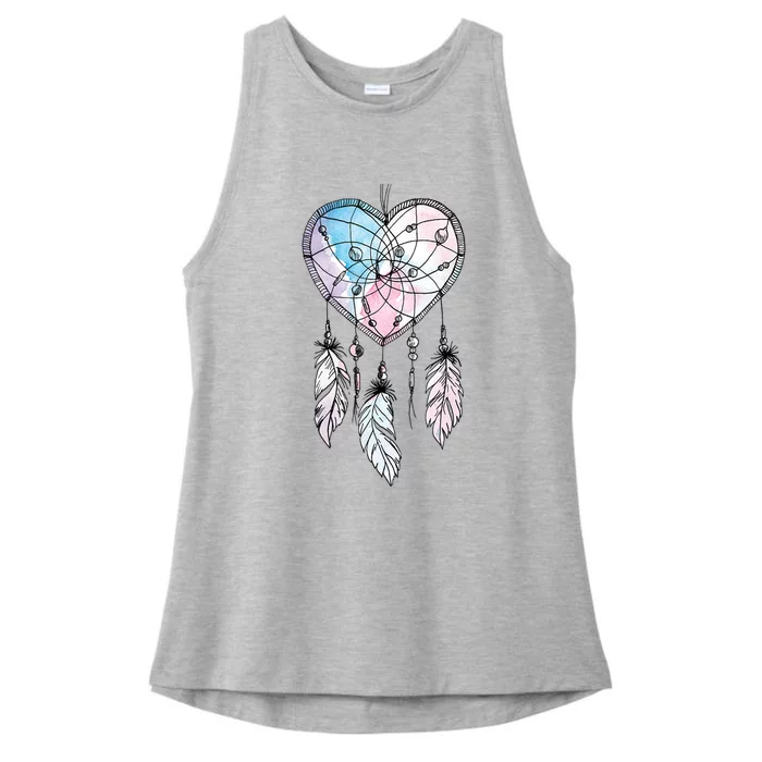 Dreamcatcher Native American Feathers Boho Dream Catcher Ladies Tri-Blend Wicking Tank