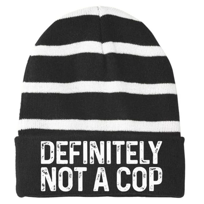 Definitely Not A Cop Undercover Definitely Not A Cop Striped Beanie with Solid Band