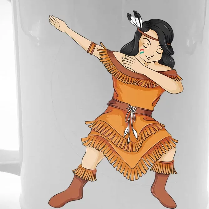 Dabbing Native American Us Pilgrim Cherokee Funny Usa Gift Front & Back Beer Stein