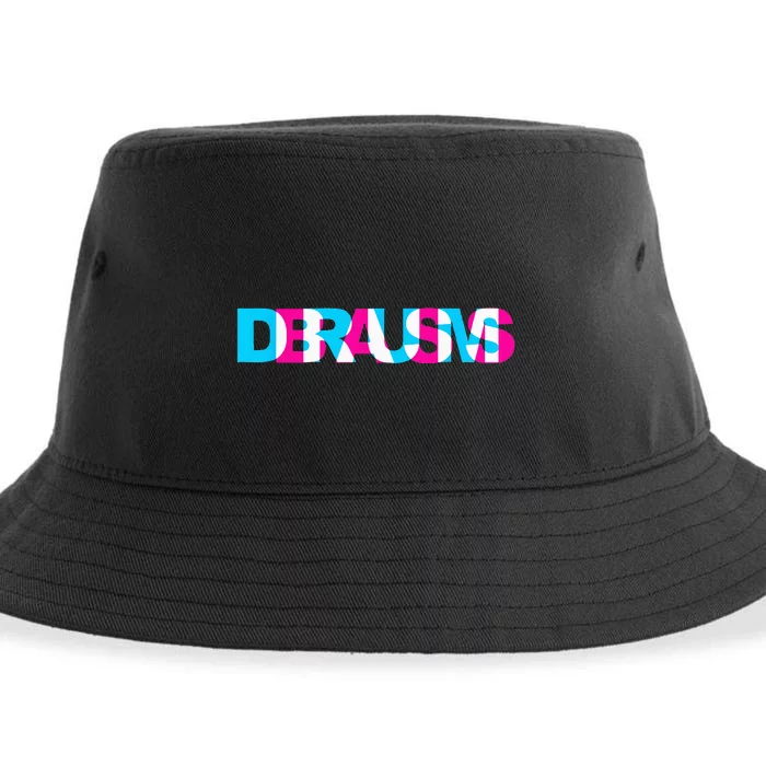 Drum N Bass EDM Rave Dance Music Headbanger Raver Glitch Sustainable Bucket Hat