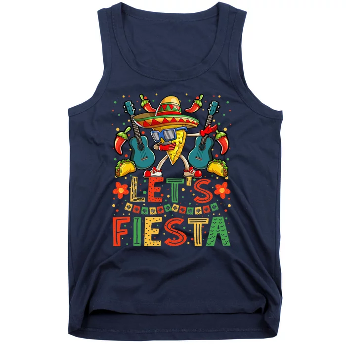 Dabbing Nacho Cinco de Mayo  Lets Fiesta Tank Top