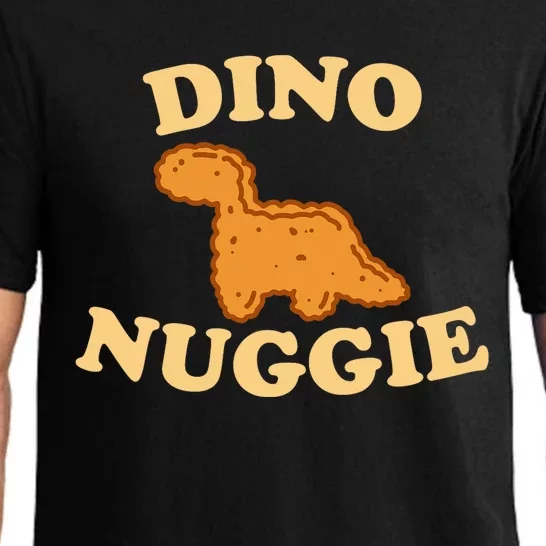 Dino Nuggie Cute Animals Yellow Font Pajama Set