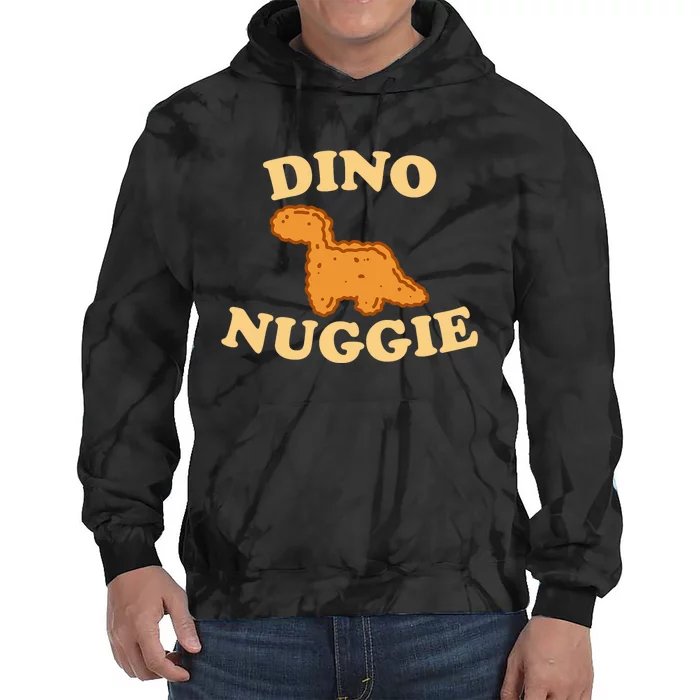 Dino Nuggie Cute Animals Yellow Font Tie Dye Hoodie