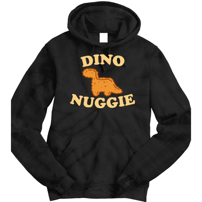 Dino Nuggie Cute Animals Yellow Font Tie Dye Hoodie