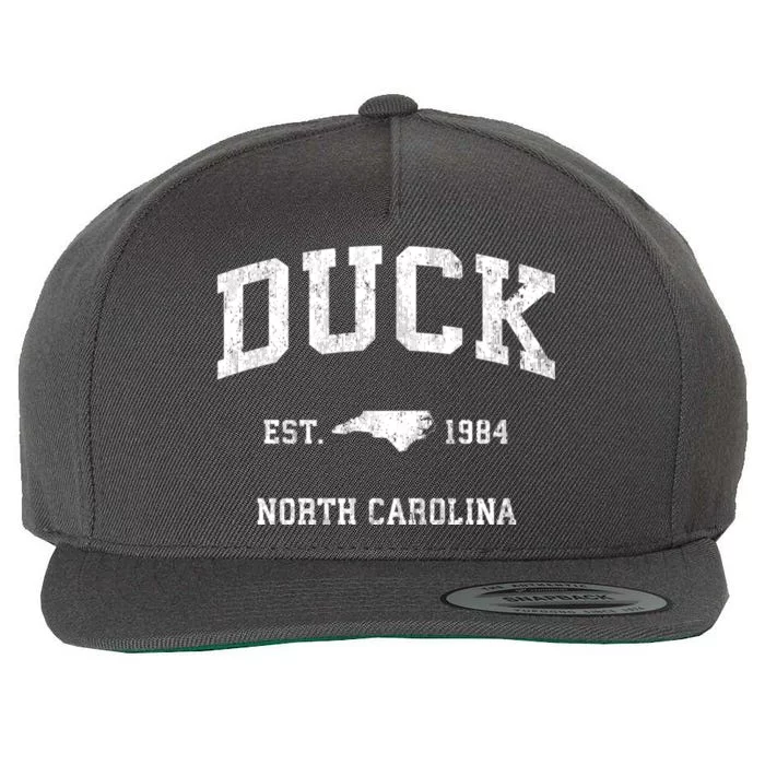 Duck North Carolina Nc Vintage Athletic Black Sports Wool Snapback Cap