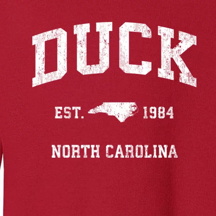 Duck North Carolina Nc Vintage Athletic Black Sports Toddler Sweatshirt