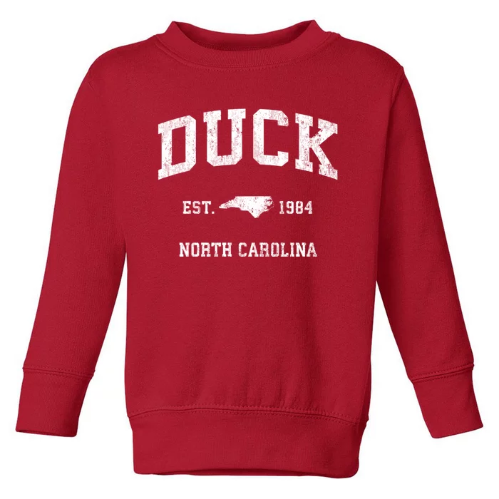 Duck North Carolina Nc Vintage Athletic Black Sports Toddler Sweatshirt