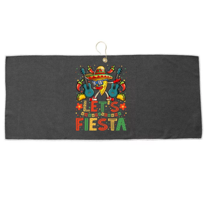 Dabbing Nacho Cinco de Mayo Lets Fiesta Large Microfiber Waffle Golf Towel