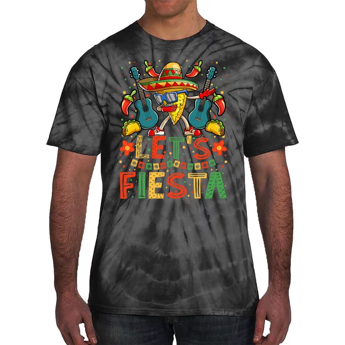 Dabbing Nacho Cinco de Mayo Lets Fiesta Tie-Dye T-Shirt