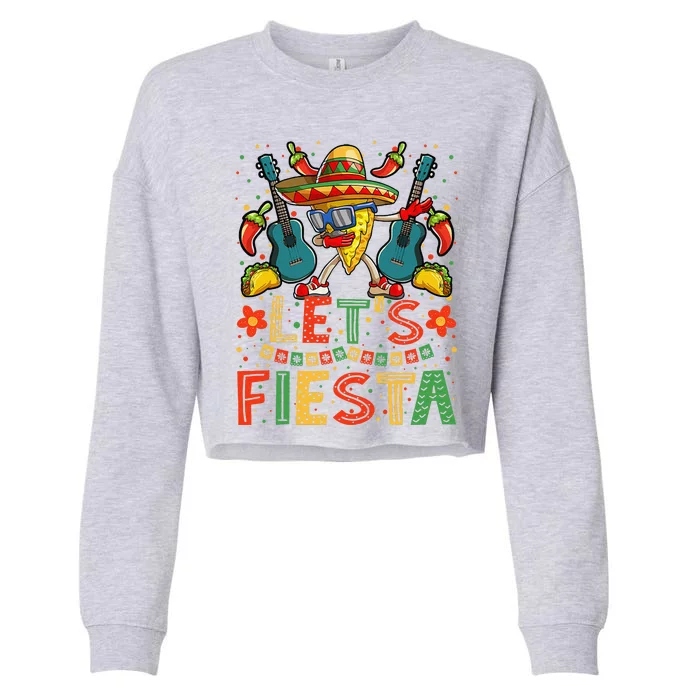 Dabbing Nacho Cinco De Mayo Lets Fiesta Cropped Pullover Crew