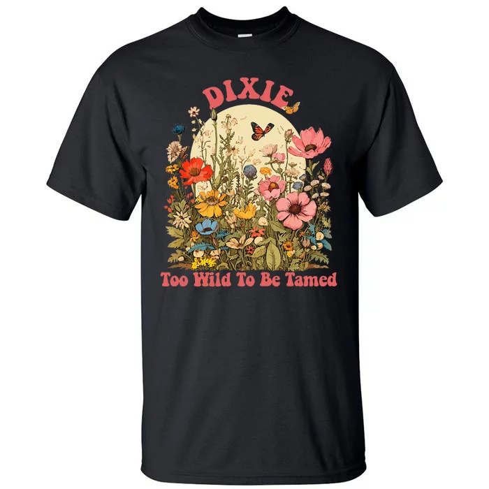 Dixie Name Cute Retro Wildflower Dixie Name Tall T-Shirt