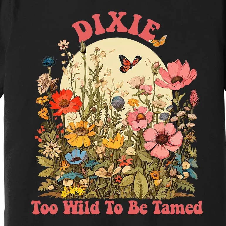 Dixie Name Cute Retro Wildflower Dixie Name Premium T-Shirt