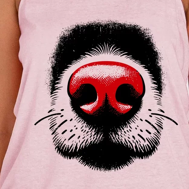 Dog Nose Close Up Women's Knotted Racerback Tank