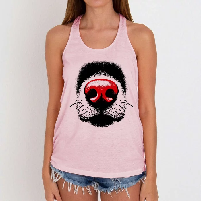 Dog Nose Close Up Women's Knotted Racerback Tank