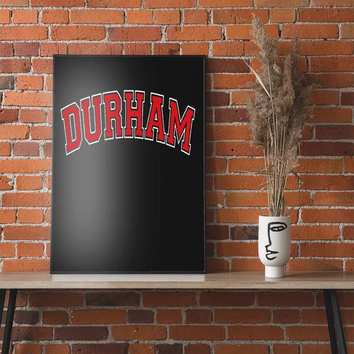 Durham North Carolina NC Varsity Style Red Text Poster