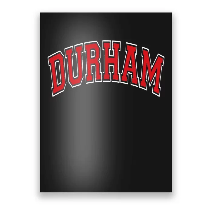 Durham North Carolina NC Varsity Style Red Text Poster