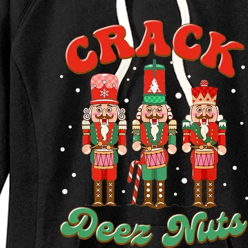 Deez Nuts Christmas Xmas Crack Nutcracker Nut Cracker Women's Fleece Hoodie