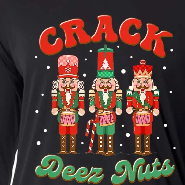 Deez Nuts Christmas Xmas Crack Nutcracker Nut Cracker Cooling Performance Long Sleeve Crew