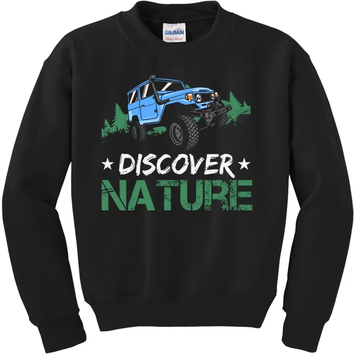 Discover Nature Camping Vintage Kids Sweatshirt