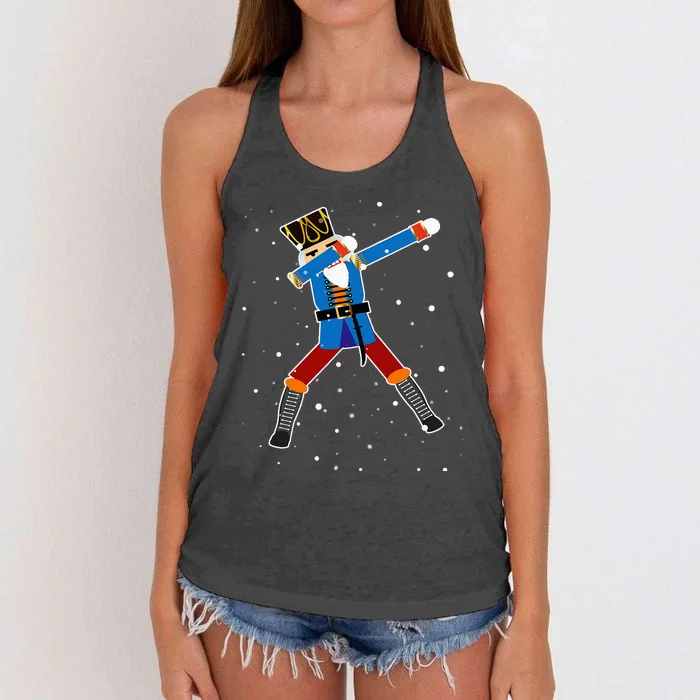 Dabbing Nutcracker Christmas Nutcracker Dab Xmas Women's Knotted Racerback Tank