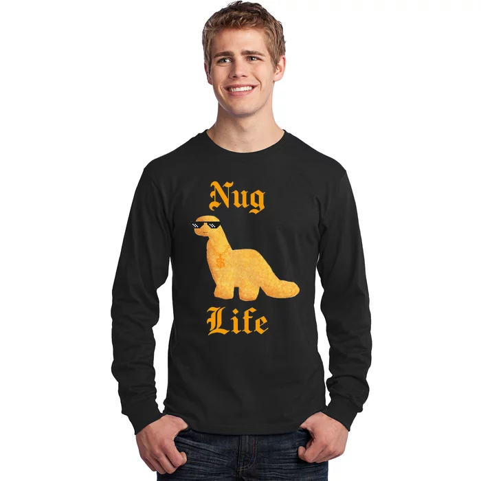 Dino Nugs Chicken Nugget Nuggy Fried Snack Long Sleeve Shirt