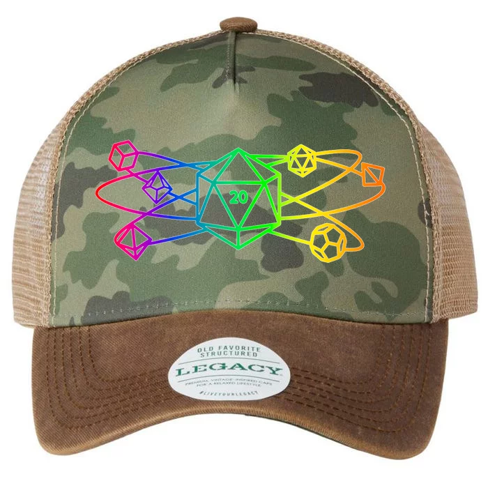 DnD D20 Atom Rainbow Gamer Legacy Tie Dye Trucker Hat