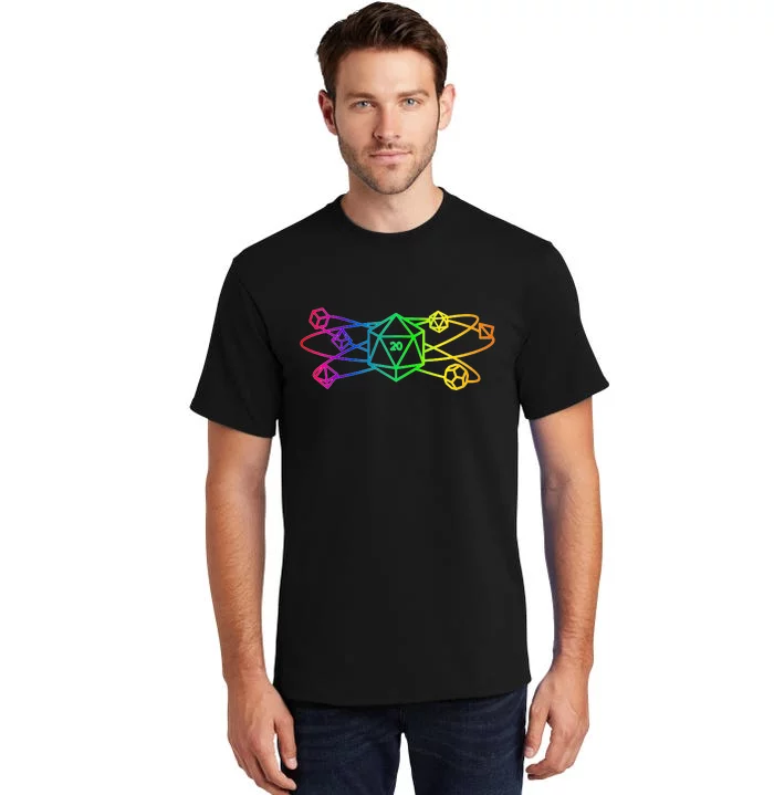 DnD D20 Atom Rainbow Gamer Tall T-Shirt