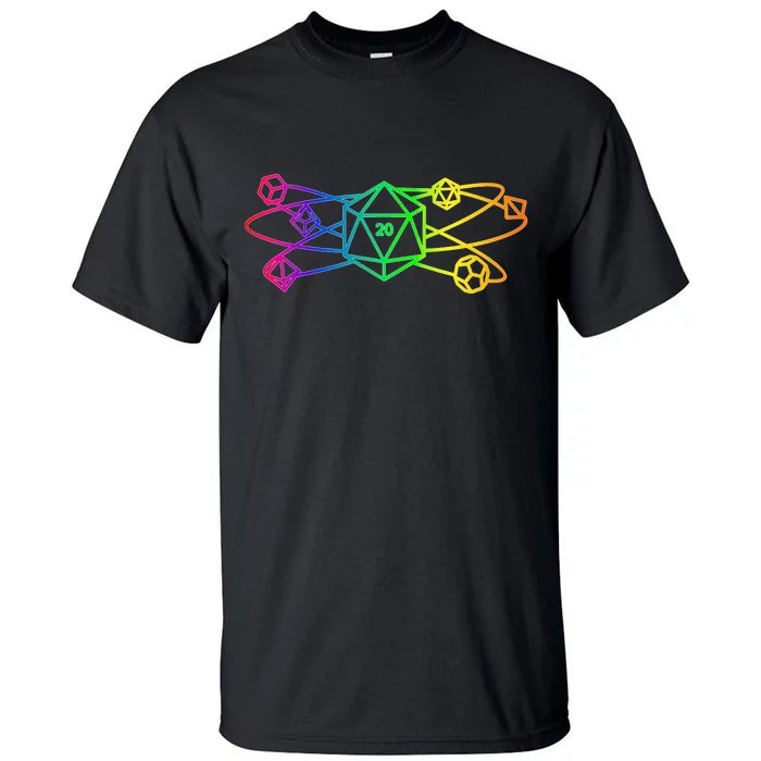 DnD D20 Atom Rainbow Gamer Tall T-Shirt