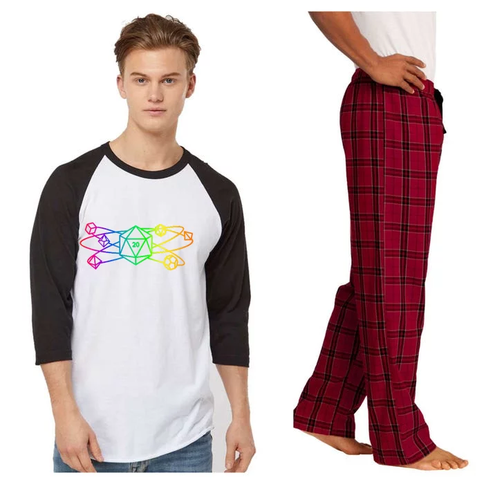 DnD D20 Atom Rainbow Gamer Raglan Sleeve Pajama Set