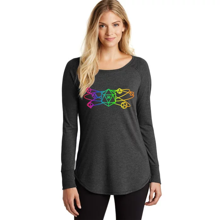 DnD D20 Atom Rainbow Gamer Women's Perfect Tri Tunic Long Sleeve Shirt