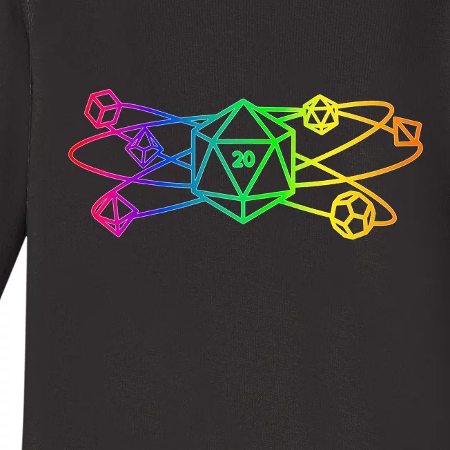 DnD D20 Atom Rainbow Gamer Baby Long Sleeve Bodysuit