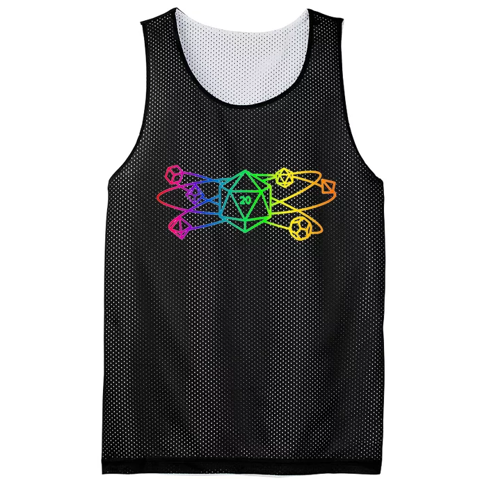 DnD D20 Atom Rainbow Gamer Mesh Reversible Basketball Jersey Tank