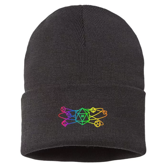 DnD D20 Atom Rainbow Gamer Sustainable Knit Beanie