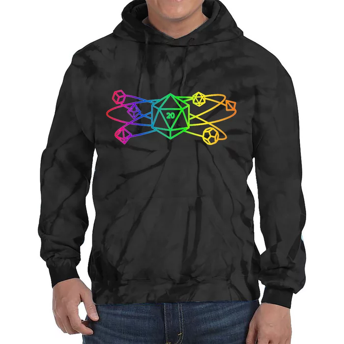 DnD D20 Atom Rainbow Gamer Tie Dye Hoodie