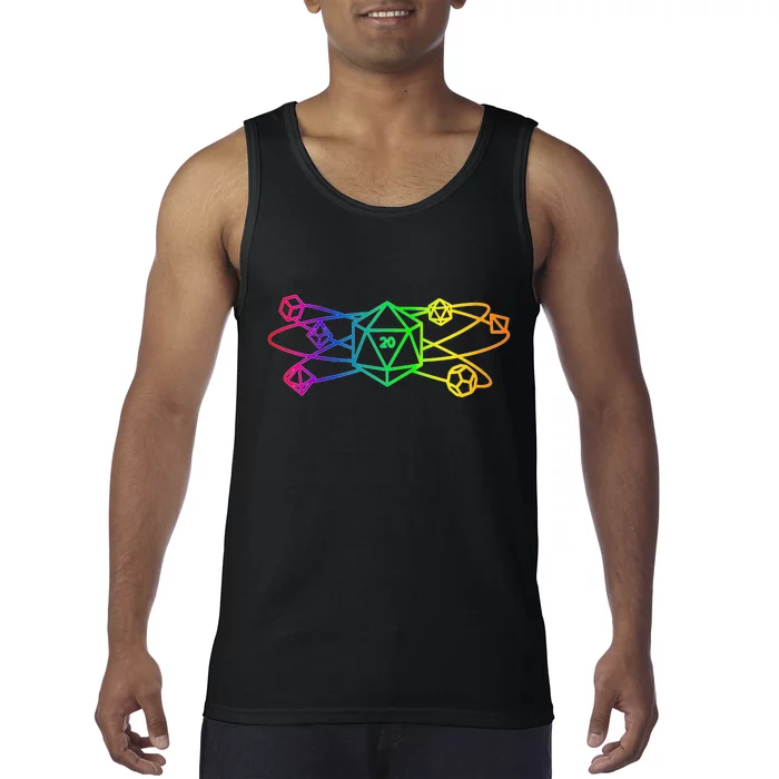 DnD D20 Atom Rainbow Gamer Tank Top