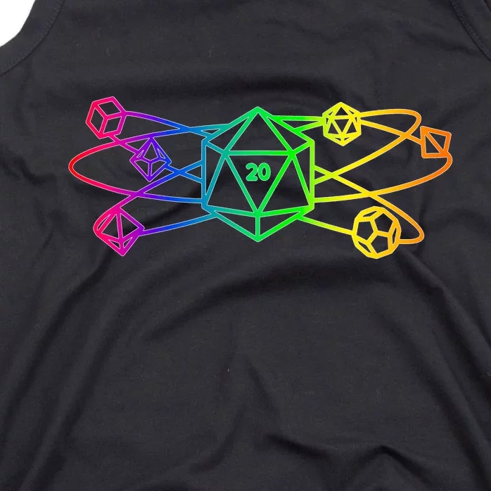 DnD D20 Atom Rainbow Gamer Tank Top