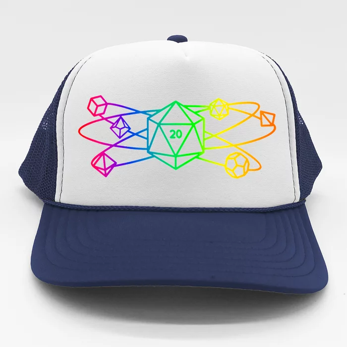 DnD D20 Atom Rainbow Gamer Trucker Hat