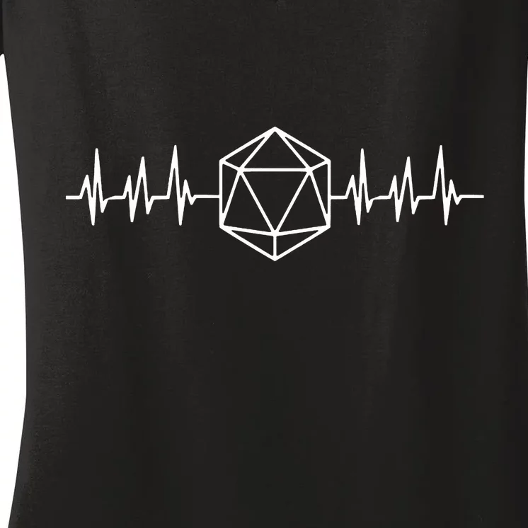 DnD D20 Life Pulse Women's V-Neck T-Shirt