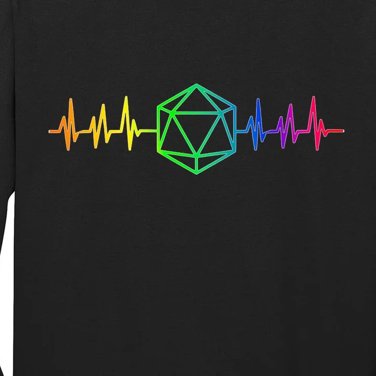 DnD D20 Life Pulse Rainbow Tall Long Sleeve T-Shirt